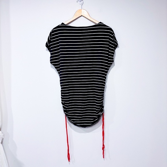 🌼NWOT🌼 ENVIE DE FRAISE – Navy striped maternity top with red drawstrings * - Picture 2 of 7
